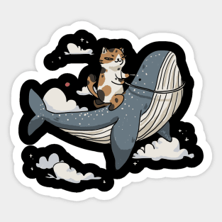 Flying on a whale Sticker